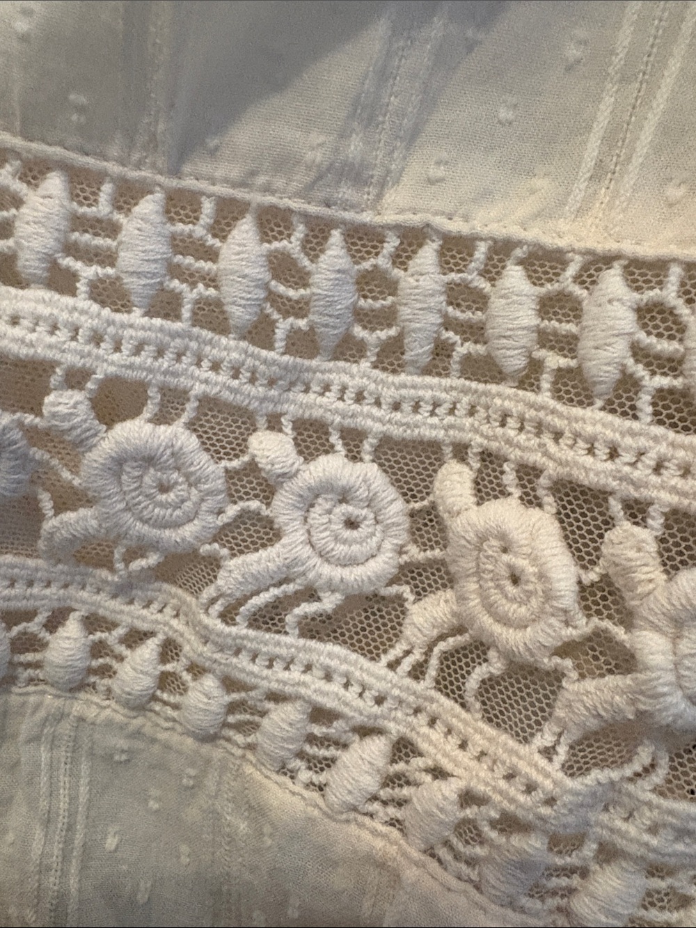 Torrid NWOT Cream Off-Shoulder Peasant Cottagecore top w/ Lace Trim Size 2 Boho - Picture 3 of 7